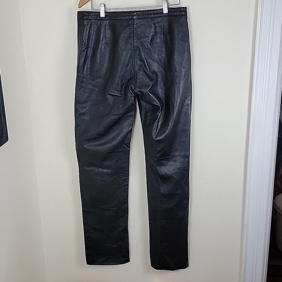 Designers Black Genuine Leather Pants size 10 - Picture 3 of 11